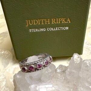 Judith Ripka Sterling Silver Pink Tourmaline Ring. Sz. 8❣️